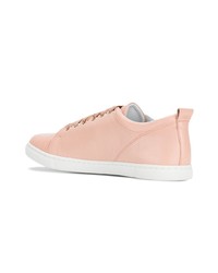 rosa Leder niedrige Sneakers von Lanvin