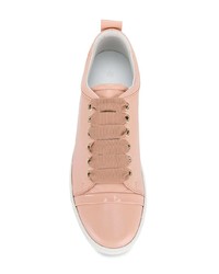 rosa Leder niedrige Sneakers von Lanvin