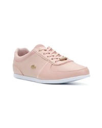 rosa Leder niedrige Sneakers von Lacoste