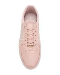 rosa Leder niedrige Sneakers von Lacoste