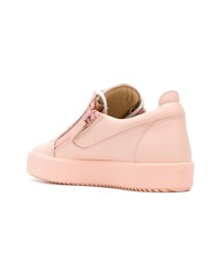 rosa Leder niedrige Sneakers von Giuseppe Zanotti Design