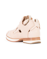 rosa Leder niedrige Sneakers von Hender Scheme