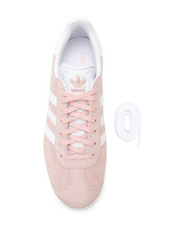 rosa Leder niedrige Sneakers von adidas