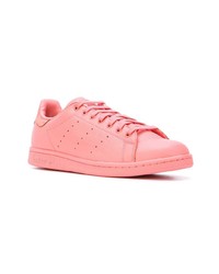 rosa Leder niedrige Sneakers von adidas