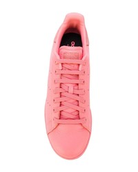 rosa Leder niedrige Sneakers von adidas