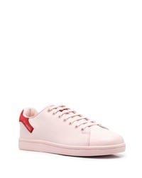 rosa Leder niedrige Sneakers von Raf Simons