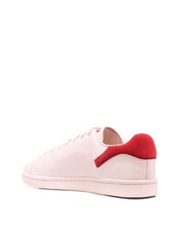 rosa Leder niedrige Sneakers von Raf Simons