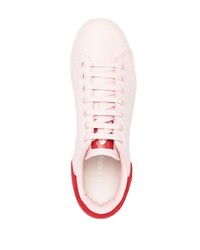 rosa Leder niedrige Sneakers von Raf Simons