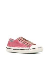 rosa Leder niedrige Sneakers von Marni