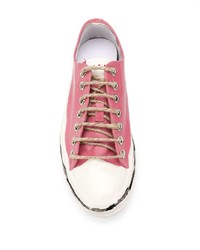 rosa Leder niedrige Sneakers von Marni