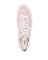 rosa Leder niedrige Sneakers von Tom Ford