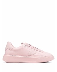 rosa Leder niedrige Sneakers von Philippe Model Paris