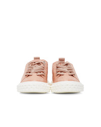 rosa Leder niedrige Sneakers von Giuseppe Zanotti