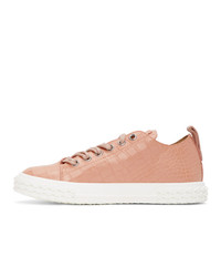 rosa Leder niedrige Sneakers von Giuseppe Zanotti