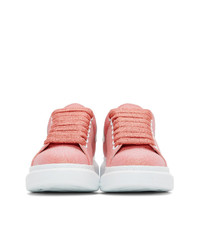rosa Leder niedrige Sneakers von Alexander McQueen