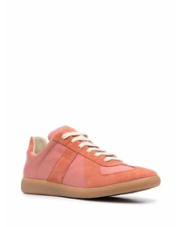 rosa Leder niedrige Sneakers von Maison Margiela