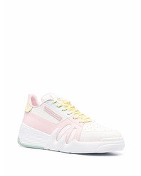 rosa Leder niedrige Sneakers von Giuseppe Zanotti