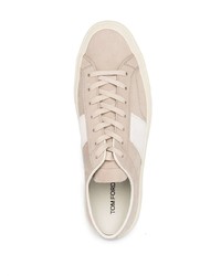 rosa Leder niedrige Sneakers von Tom Ford