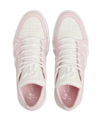 rosa Leder niedrige Sneakers von Giuseppe Zanotti