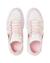 rosa Leder niedrige Sneakers von Giuseppe Zanotti