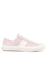 rosa Leder niedrige Sneakers von Tom Ford