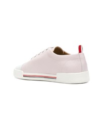 rosa Leder niedrige Sneakers von Thom Browne