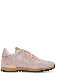 rosa Leder niedrige Sneakers von Valentino