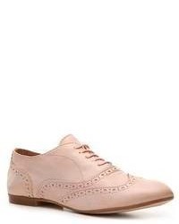 rosa Leder Oxford Schuhe