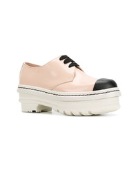 rosa Leder Oxford Schuhe von Marni