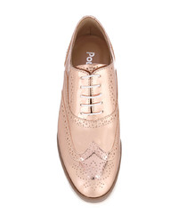 rosa Leder Oxford Schuhe von Pollini