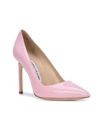 rosa Leder Pumps von Manolo Blahnik