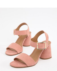rosa Leder Sandaletten von ASOS DESIGN