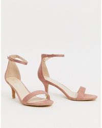 rosa Leder Sandaletten von Glamorous