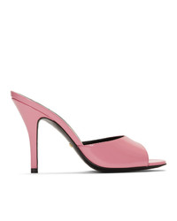 rosa Leder Sandaletten von Gucci