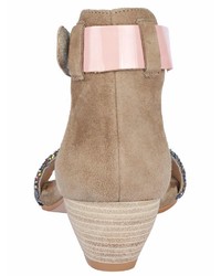 rosa Leder Sandaletten von Heine
