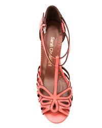 rosa Leder Sandaletten von Sarah Chofakian