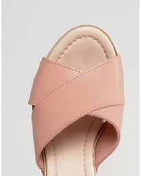 rosa Leder Sandaletten von Asos