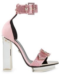 rosa Leder Sandaletten von Versace