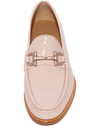 rosa Leder Slipper von Salvatore Ferragamo