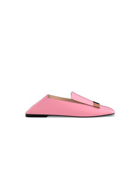 rosa Leder Slipper von Sergio Rossi