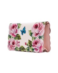 rosa Leder Umhängetasche mit Blumenmuster von Dolce & Gabbana