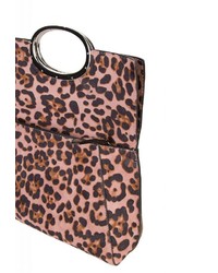 rosa Leder Umhängetasche mit Leopardenmuster von EMILY & NOAH