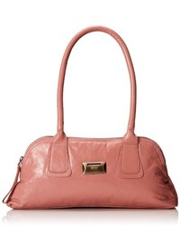 rosa Lederhandtasche