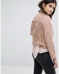 rosa Lederjacke von AllSaints