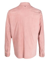 rosa Lederlangarmhemd von Salvatore Santoro