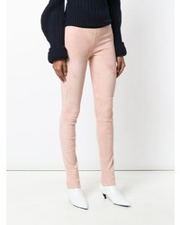 rosa Lederleggings von Drome