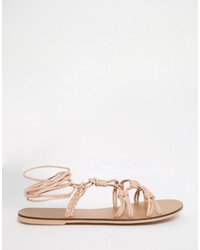 rosa Ledersandalen von Asos