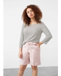 rosa Leinen Bermuda-Shorts