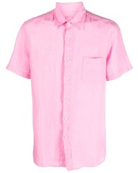rosa Leinen Kurzarmhemd von 120% Lino