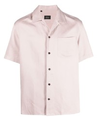 rosa Leinen Kurzarmhemd von Brioni